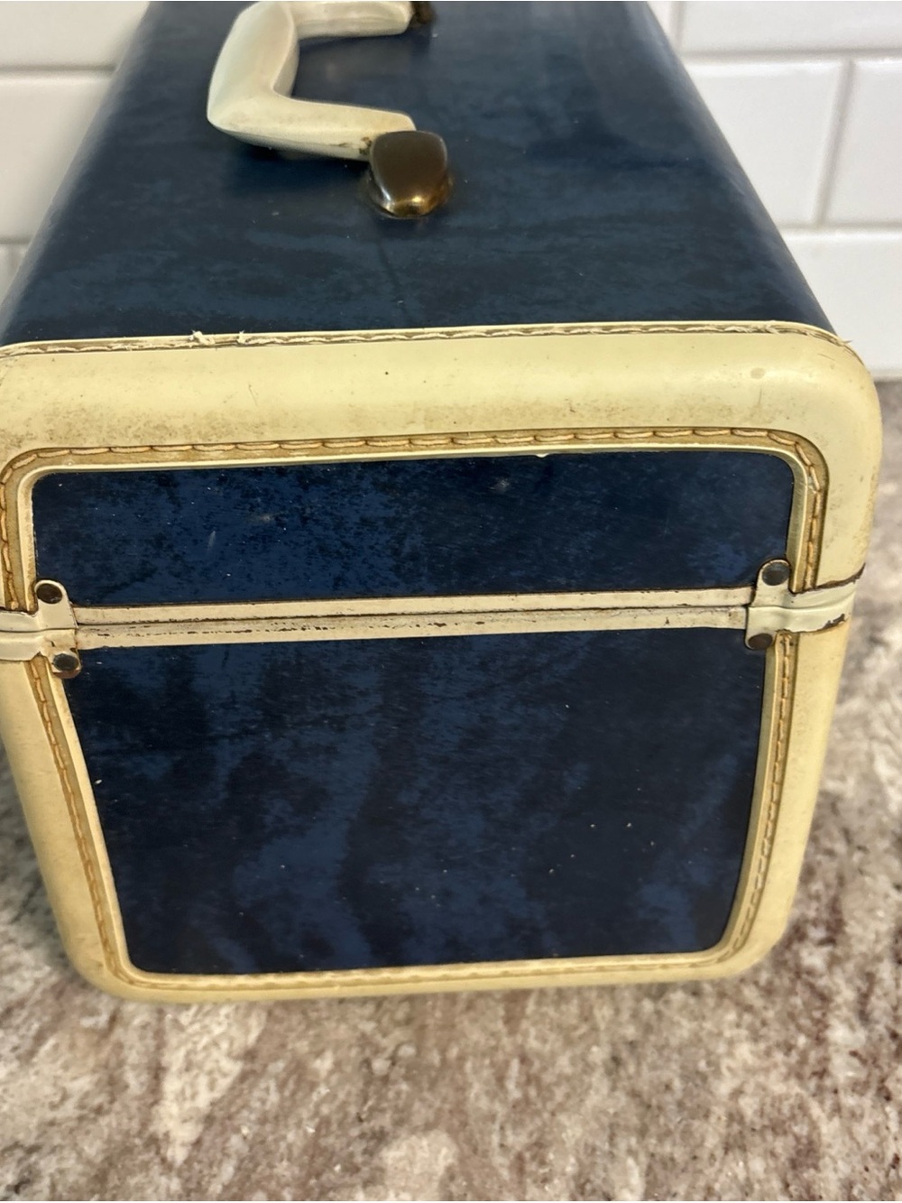 VINTAGE 1950s SAMSONITE Swatter Bros Admiral Blue Makeup Train Cosmetic Case - Picture 7 of 12